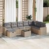 vidaXL Salon de jardin avec coussins 8 pcs beige r&eacute;sine tress&eacute;e