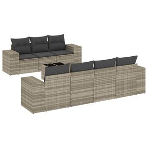 vidaXL Salon de jardin 8 pcs avec coussins gris clair r&eacute;sine tress&eacute;e