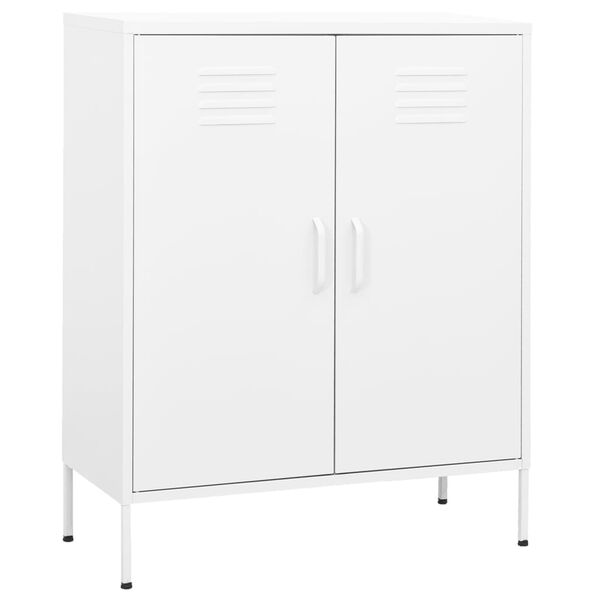vidaXL Armoire de rangement Blanc 80x35x101,5 cm Acier