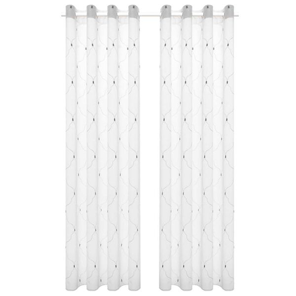 vidaXL Rideaux 2 pcs Blanc 140 x 245 cm Polyester