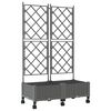 vidaXL Bac de jardin avec treillis et roues 2 pc Gris clair PP