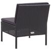 vidaXL Salon de jardin 3 pcs avec coussins Résine tressée Noir