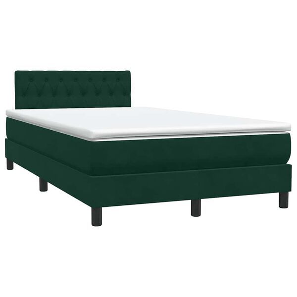 vidaXL Sommier &agrave; lattes de lit et matelas vert fonc&eacute; 120x220cm velours