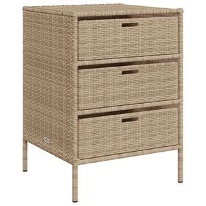 vidaXL Armoire de rangement de jardin beige 55x59x80 cm r&eacute;sine tress&eacute;e