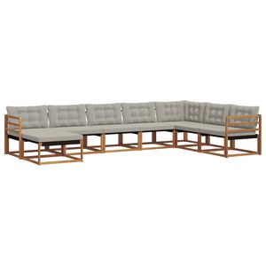 vidaXL Ensemble de canap&eacute;s d'ext&eacute;rieur 8 pcs Gris Naturel et Clair