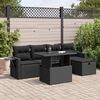 vidaXL Salon de jardin 6 pcs avec coussins noir r&eacute;sine tress&eacute;e