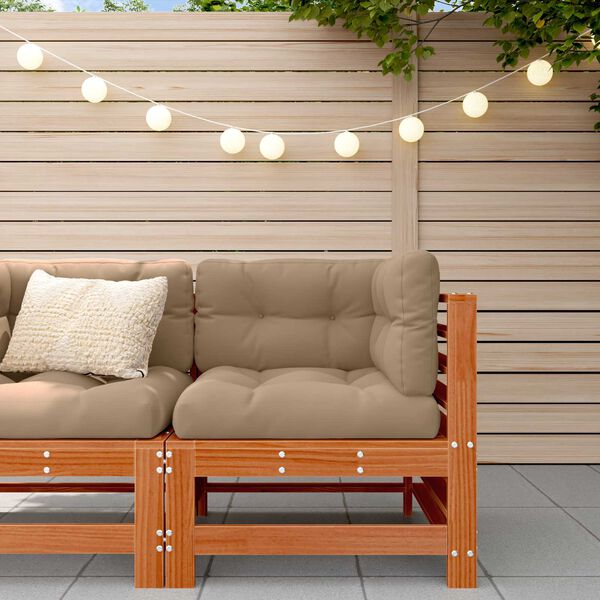 vidaXL Canap&eacute; d'angle de jardin Pin massif Brun Cir&eacute;