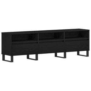 vidaXL Meuble TV 150 x 30 x 44,5 cm Ch&ecirc;ne noir Bois d'ing&eacute;nierie