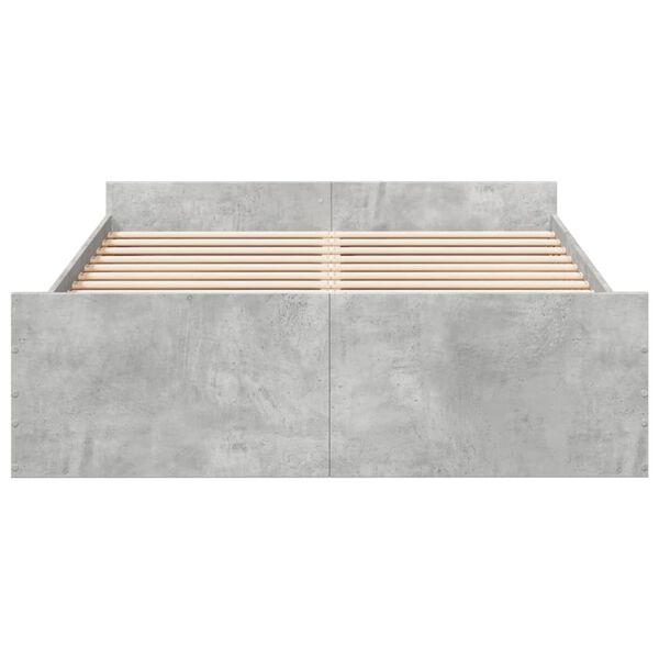 vidaXL Cadre de lit avec tiroirs sans matelas gris b&eacute;ton 120x190 cm