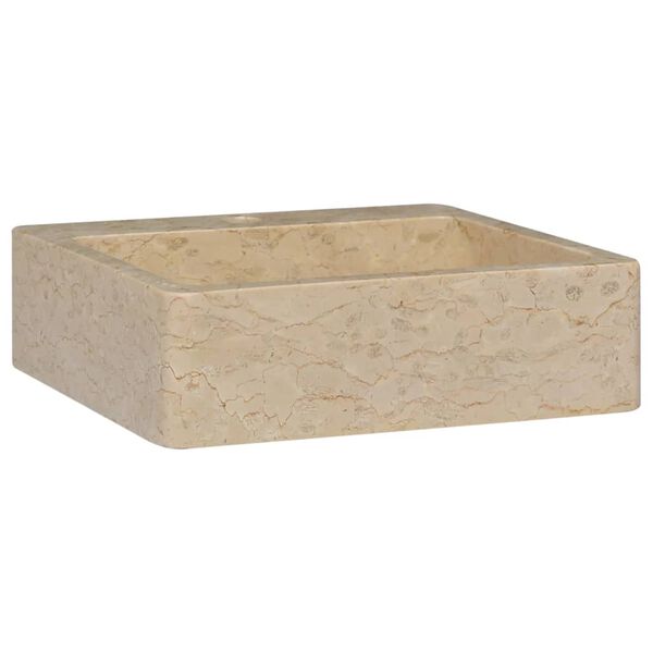 vidaXL Lavabo Crème 40x40x12 cm Marbre