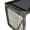 vidaXL Table de jardin Gris et Noir 80 x 40 x 40 cm Rattan PE et Verre