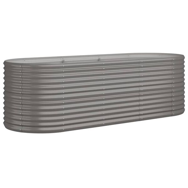 vidaXL Lit surélevé de jardin Acier galvanisé 224x80x68 cm gris