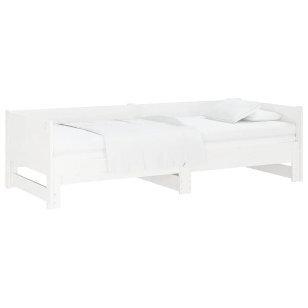 vidaXL Lit coulissant sans matelas blanc 2x(80x200)cm