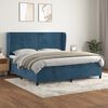 vidaXL Sommier &agrave; lattes de lit et matelas Bleu fonc&eacute; 200x200cm Velours