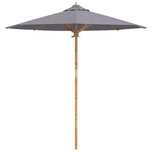 vidaXL Parasol de jardin Gris fonc&eacute; &Oslash; 270 x 260 cm Bambou