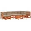vidaXL Ensemble de salon de jardin 8 pc Brun cire Bois de pin massif