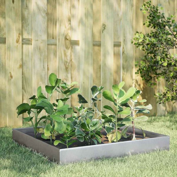 vidaXL Lit sur&eacute;lev&eacute; de jardin 100x100x26 cm acier inoxydable