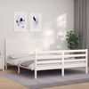 vidaXL Cadre de lit sans matelas blanc 160x200 cm bois massif