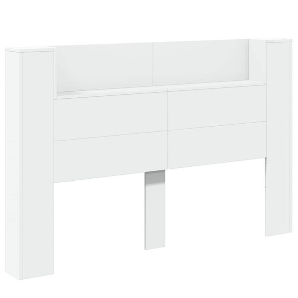 vidaXL Cabinet de T&ecirc;te de Lit avec LED Blanc 160 x 16,5 x 103,5 cm