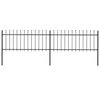 vidaXL Cl&ocirc;ture de jardin avec dessus en forme de lance 337x80 cm noir