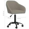 vidaXL Chaise pivotante de bureau Gris clair Velours
