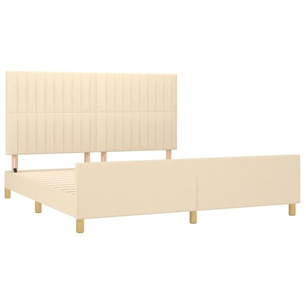 vidaXL Cadre de lit sans matelas cr&egrave;me 160x200 cm tissu
