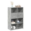 vidaXL Buffet haut gris b&eacute;ton 80x42,5x124 cm bois d'ing&eacute;nierie