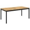 vidaXL Table de d&icirc;ner de jardin Blanc d&eacute;lav&eacute; et noir