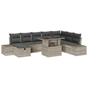 vidaXL Ensemble de canap&eacute; de jardin 11 pc polyrotin
