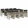 vidaXL Ensemble &agrave; manger de jardin et coussins 9 pcs gris clair rotin