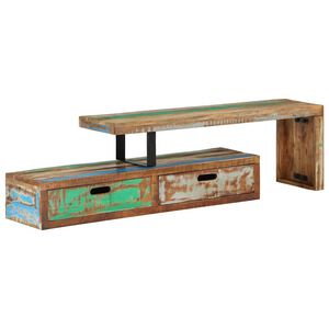 vidaXL Meuble TV (118-200) x 30 x 40 cm en bois massif recycl&eacute;