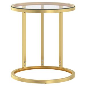 vidaXL Table d'appoint Dor&eacute; et transparent 45 cm Verre tremp&eacute;