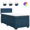 vidaXL Sommier &agrave; lattes de lit avec matelas bleu 90x200 cm velours