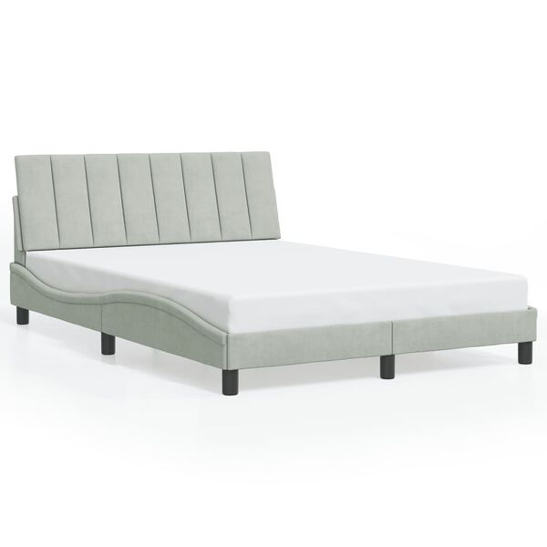 vidaXL Cadre de lit sans matelas Hanko gris clair 120x200 cm velours