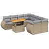 vidaXL Salon de jardin avec coussins 9 pcs beige r&eacute;sine tress&eacute;e
