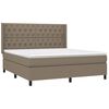 vidaXL Sommier &agrave; lattes de lit avec matelas Taupe 160x200 cm Tissu