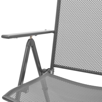 vidaXL Mobilier de bistro 3 pcs avec chaises pliables Acier Anthracite