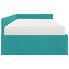 vidaXL Cadre de lit d'angle avec matelas Autre 2 pcs Turquoise Velours
