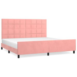 vidaXL Cadre de lit sans matelas rose 200x200 cm velours