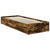 vidaXL Lit de Rangement Ch&ecirc;ne fum&eacute; 75 x 190 cm Bois d'ing&eacute;nierie