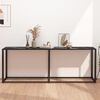 vidaXL Table console Marbre noir 200x35x75,5 cm Verre tremp&eacute;