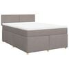 vidaXL Sommier &agrave; lattes de lit avec matelas Taupe 140x190 cm Tissu