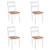 vidaXL Chaises &agrave; manger lot de 4 blanc bois d'h&eacute;v&eacute;a massif