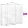 vidaXL Paniers &agrave; gabions arqu&eacute;s 20 pcs 200x50x180/200 cm Fer galvanis&eacute;