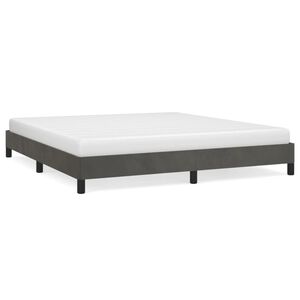 vidaXL Cadre de lit sans matelas gris fonc&eacute; 180x200 cm velours