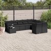 vidaXL Salon de jardin 10 pcs avec coussins noir r&eacute;sine tress&eacute;e