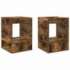 vidaXL Table d'appoint 2 pc Ch&ecirc;ne fum&eacute; 40 x 40 x 56 cm