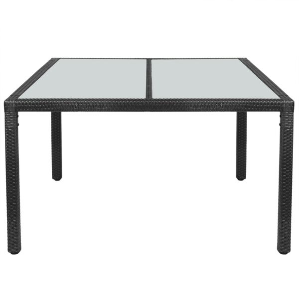 vidaXL Table de jardin noir 150x90x75 cm r&eacute;sine tress&eacute;e
