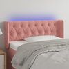 vidaXL T&ecirc;te de lit &agrave; LED Rose 103x16x78/88 cm Velours