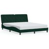 vidaXL Cadre de lit avec LED sans matelas vert fonc&eacute; 160x200 cm velours